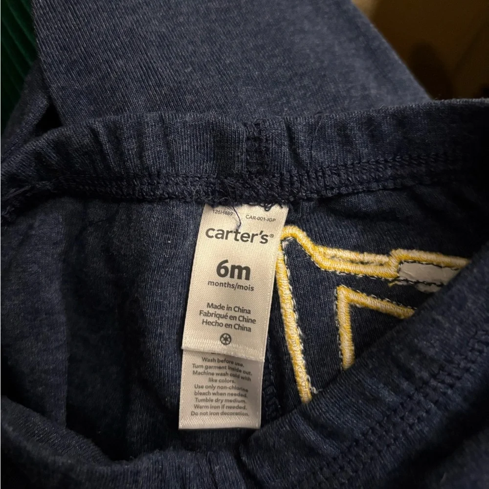 Carter's 6 Months Dark Blue Kids Construction Leggings
